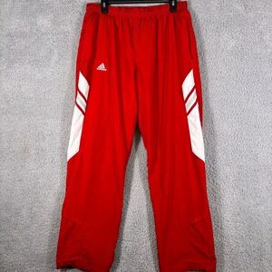 VTG Adidas Red Athletic Track Pants Side Zip Pockets Men Size Large Sportswear